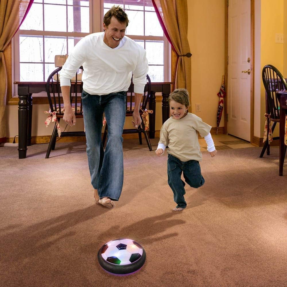 Rechargeable LED Hover Soccer Ball – Air Floating Football with Lights, Music & Soft Foam Bumper