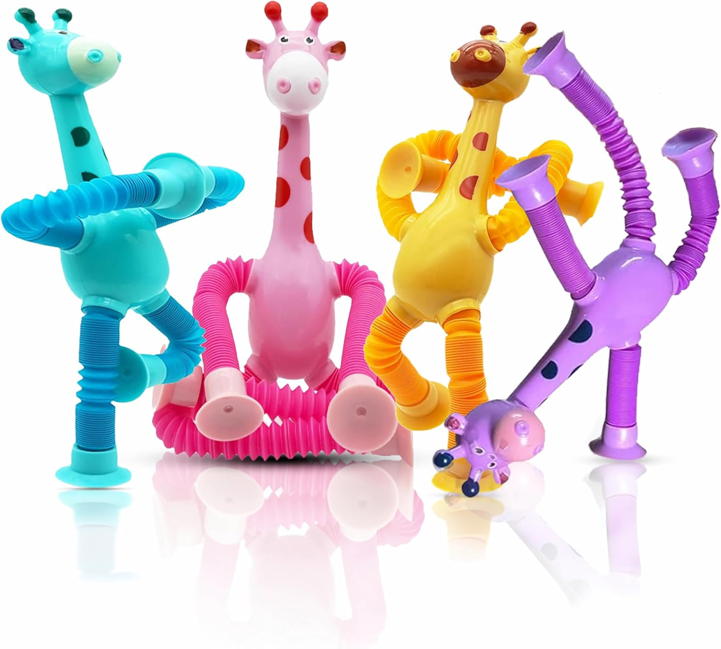 Telescopic Giraffe Suction Cup Pop Tubes – Sensory Fidget & Stress Relief Toy for Kids