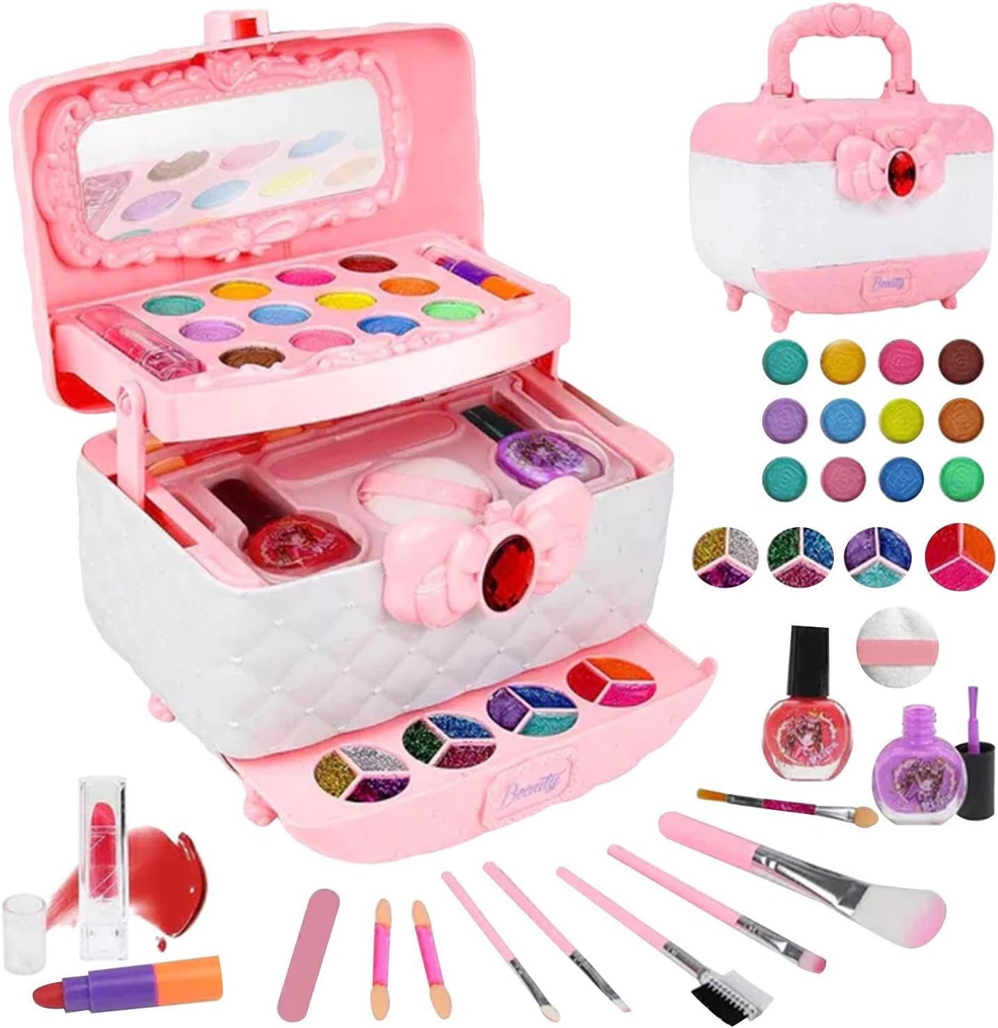 Princess Makeup Kit for Girls – Kids Makeup Set Girls, Make Up Starter Kit Children, Princess Pretend Play Toys, Little Girl Makeup Set for Ages 4–12