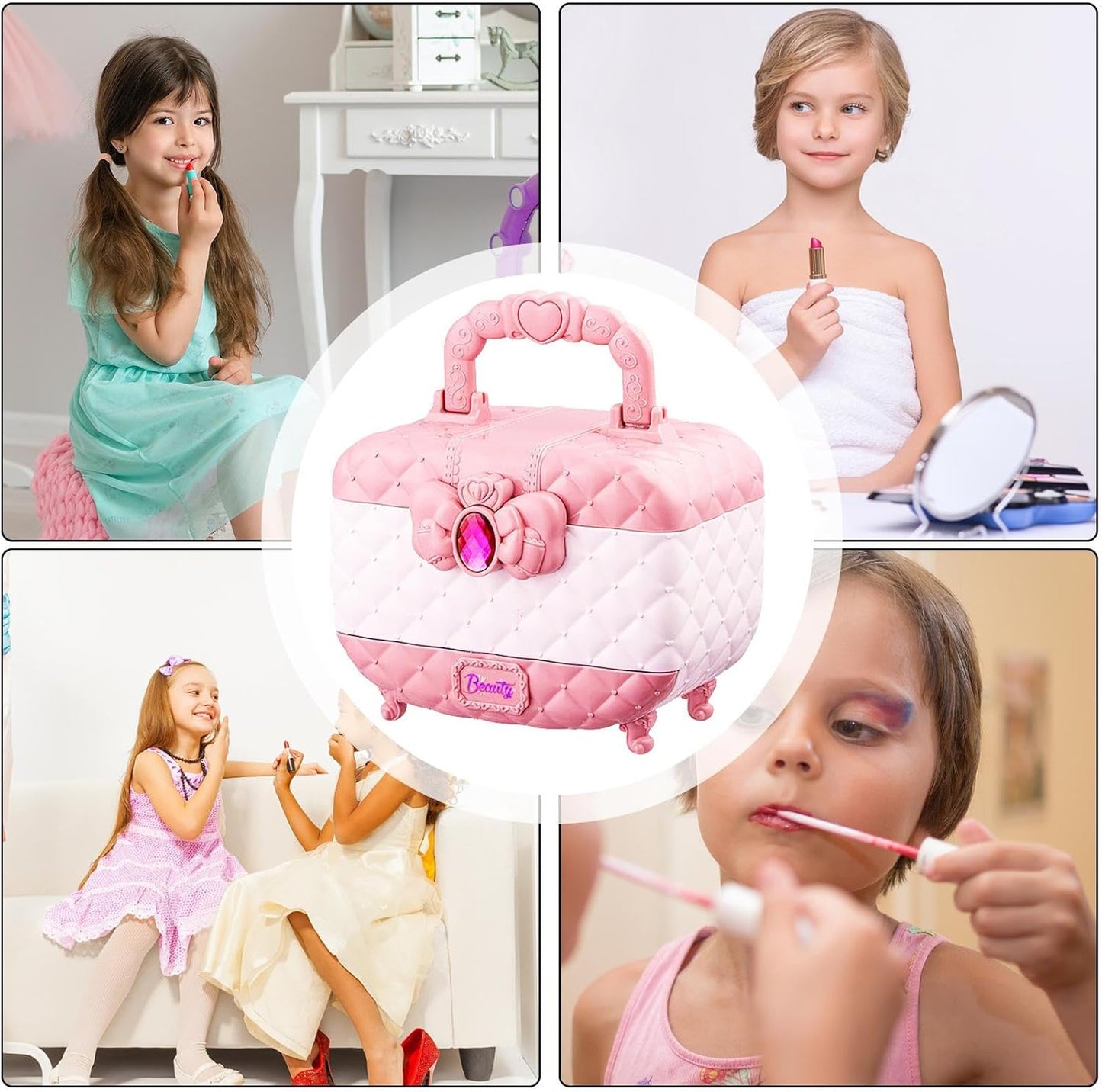 Princess Makeup Kit for Girls – Kids Makeup Set Girls, Make Up Starter Kit Children, Princess Pretend Play Toys, Little Girl Makeup Set for Ages 4–12