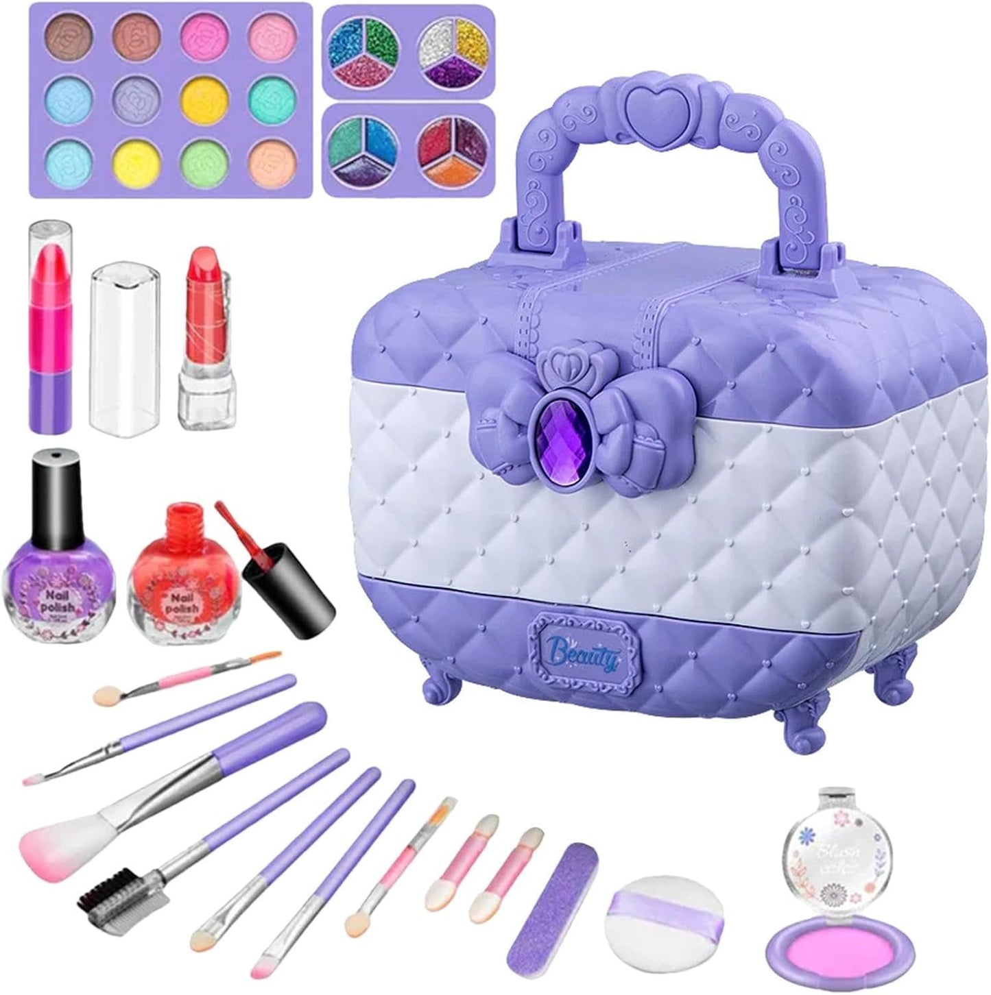 Princess Makeup Kit for Girls – Kids Makeup Set Girls, Make Up Starter Kit Children, Princess Pretend Play Toys, Little Girl Makeup Set for Ages 4–12