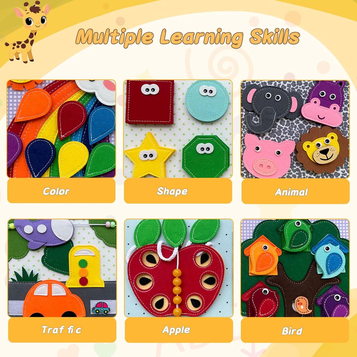 Montessori Busy Book – Toddler Educational Quiet Toy 📘✨