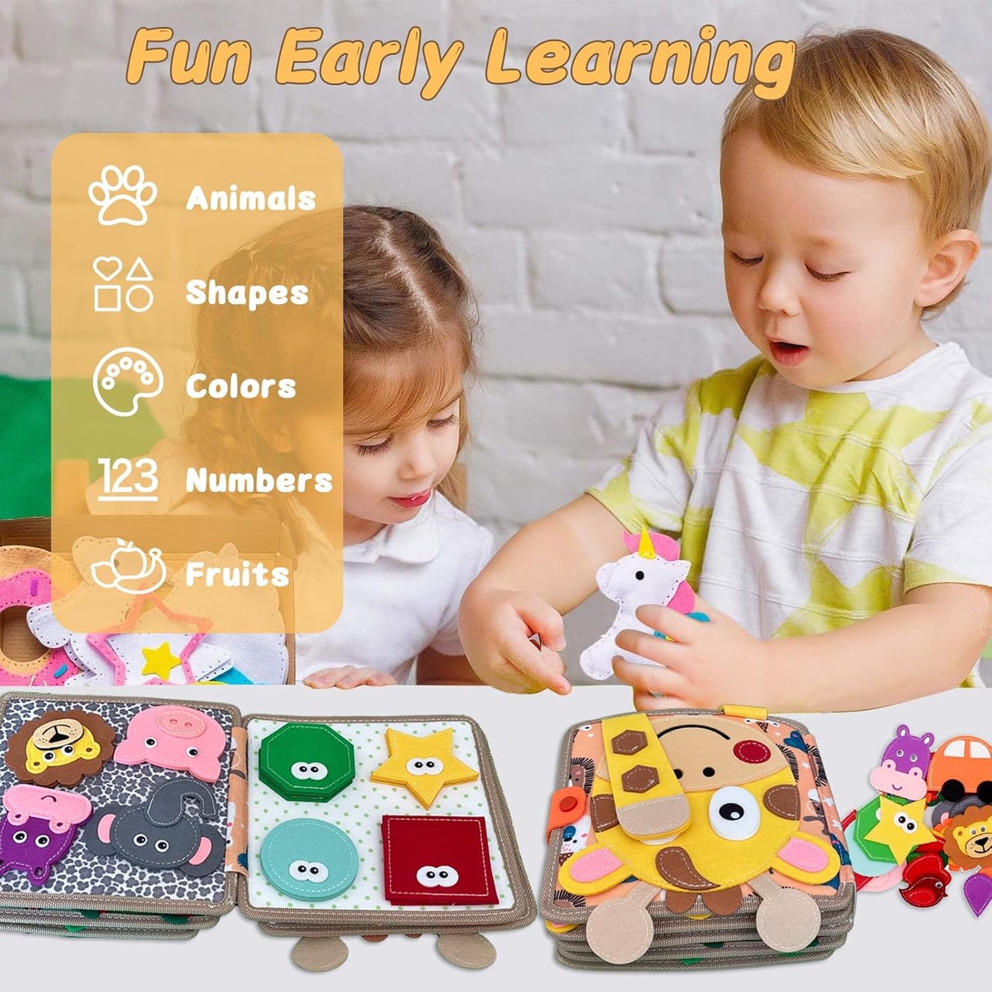 Montessori Busy Book – Toddler Educational Quiet Toy 📘✨