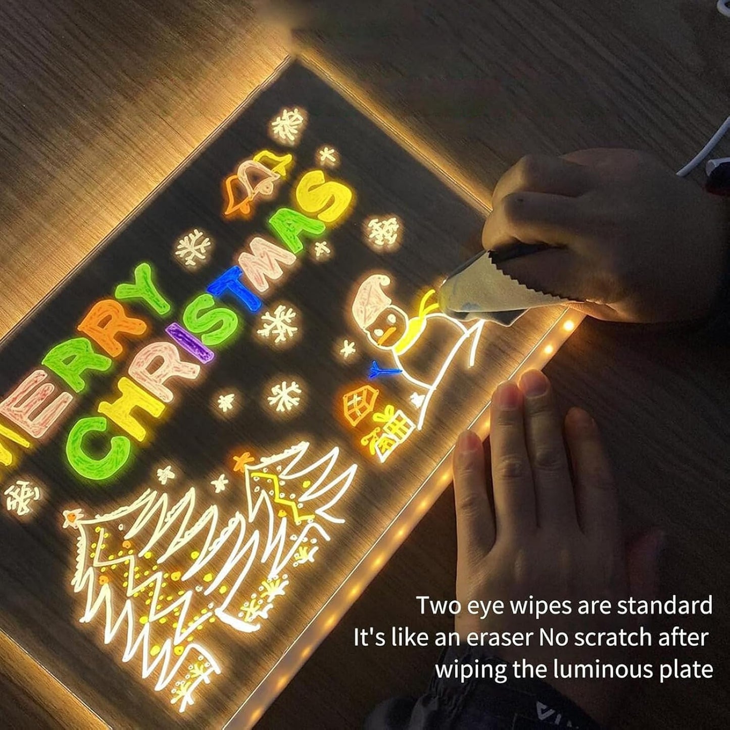 LED Acrylic Dry Erase Board – Light Up Message & Drawing Board for Home, Office & School