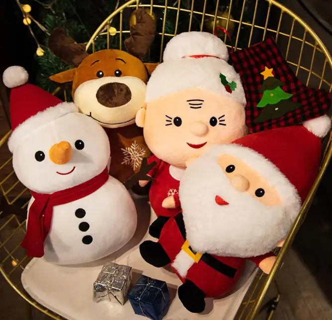 Christmas Plush Toy – Cute Santa & Snowman Dolls for Kids and Holiday Decoration & Gift