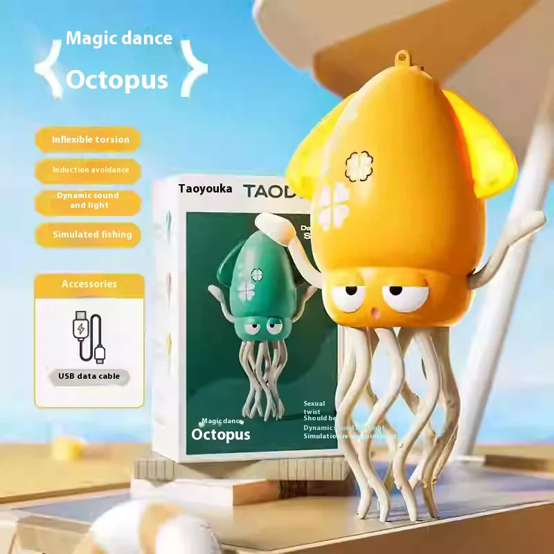 Interactive Dancing Octopus Toy – Obstacle Avoidance, Crawling & Musical Baby Toy, Rechargeable Tummy Time Squid for Kids Ages 3–6