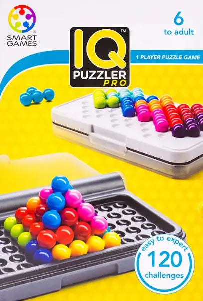 SmartGames IQ Puzzler Pro – Travel Brain Game for Kids & Adults | Cognitive Skill-Building Puzzle, 120 Challenges in Compact Case, Ages 6+