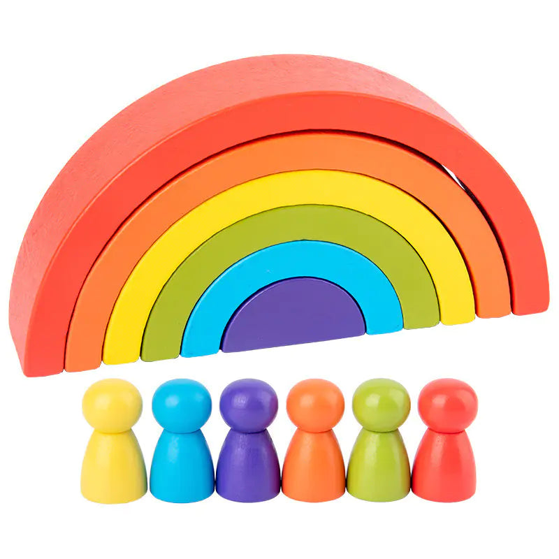 Rainbow Arch Building Blocks – Montessori Wooden Toy 🌈✨