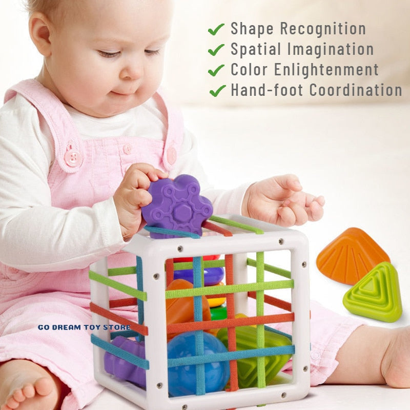 Vibrant Shapes: Montessori Color Block Sorting Game for Engaging Baby's Educational Exploration