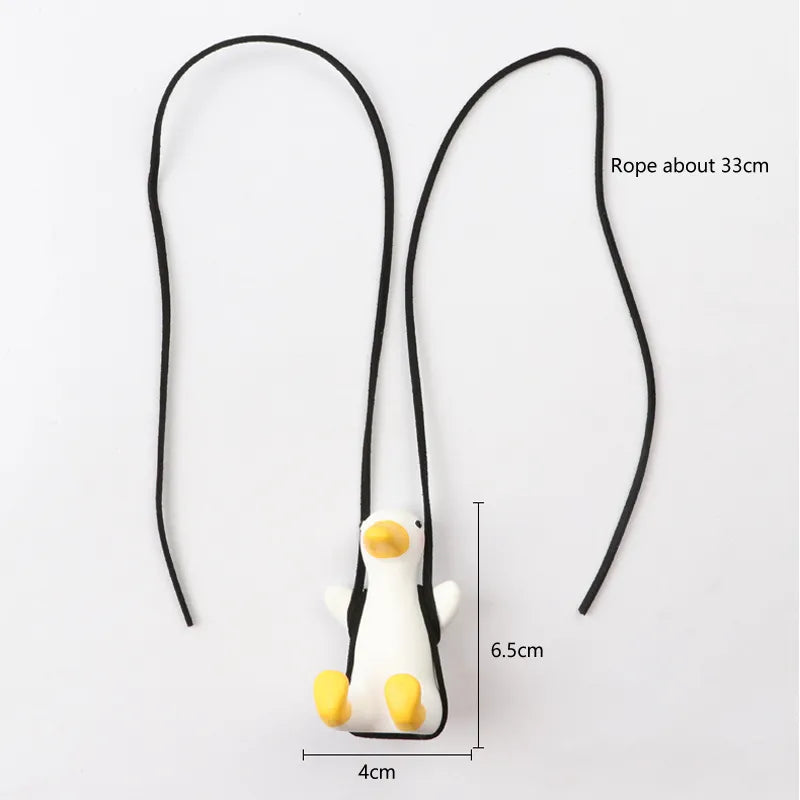 Gypsum Anime Duck Swinging Pendant: Adorable Car Accessory for Rearview Mirror, Including Fragrance Feature