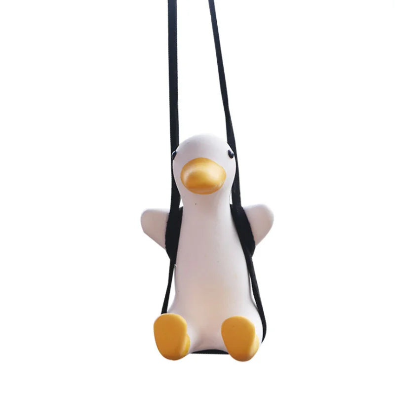 Gypsum Anime Duck Swinging Pendant: Adorable Car Accessory for Rearview Mirror, Including Fragrance Feature