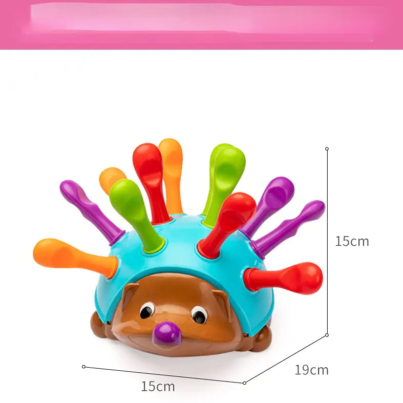 Hedgehog Training Toy: Montessori-Inspired Fine Motor & Hand-Eye Coordination Learning for Toddlers Ages 1-3 – Spike the Fine Motor Hedgehog with 15 Pieces – Early Education & First Words