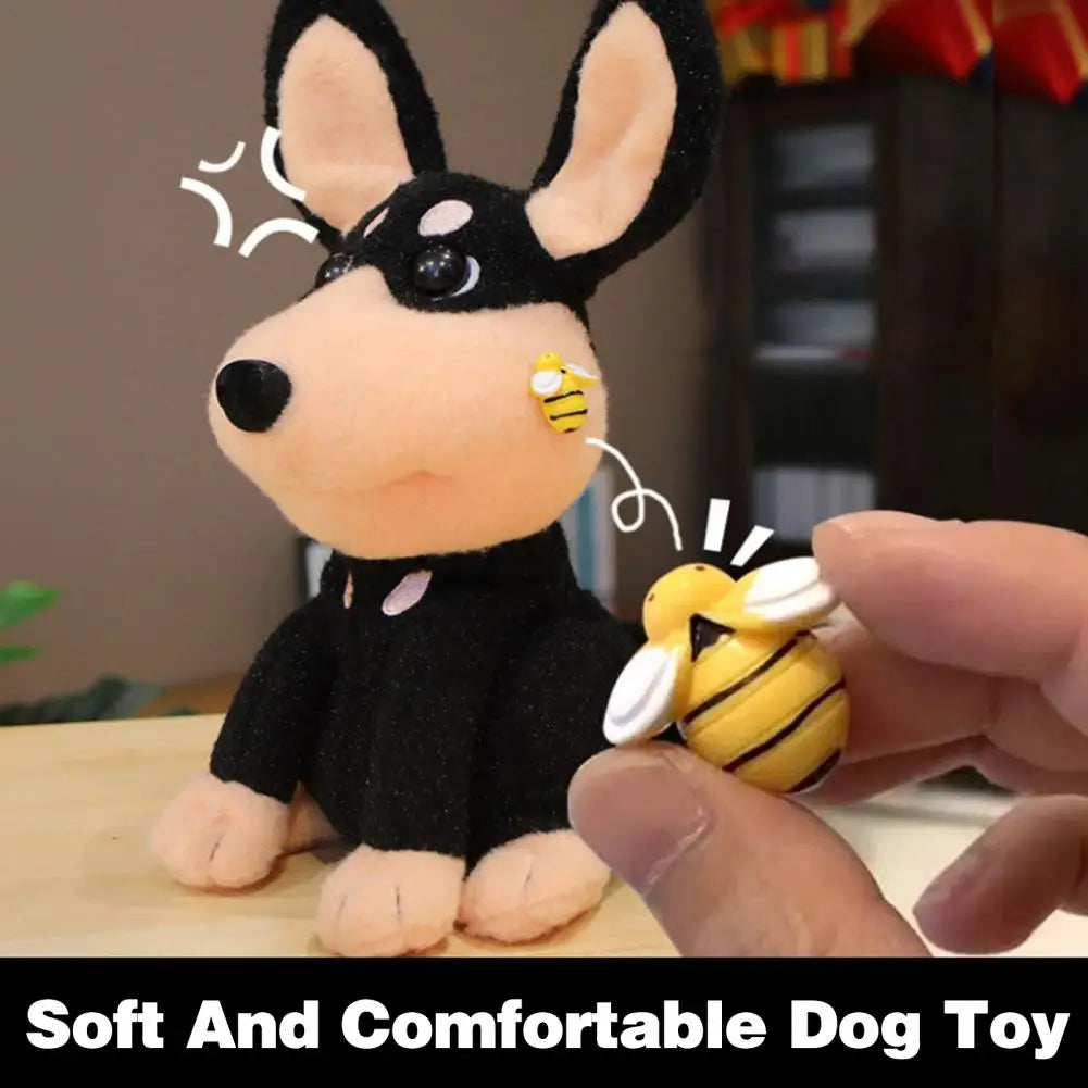 Cute Bee Electric Plush Dog Toy - Singing, Barking, and Wagging Tail - Simulated Electronic Interactive Pet for Children and Adults