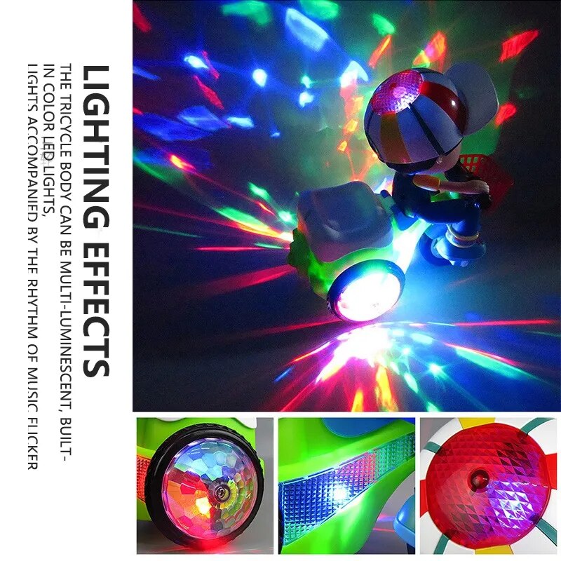 Dynamic Spin and Dance: LED Stunt Tricycle Robot - The Ultimate Kids' Gift!