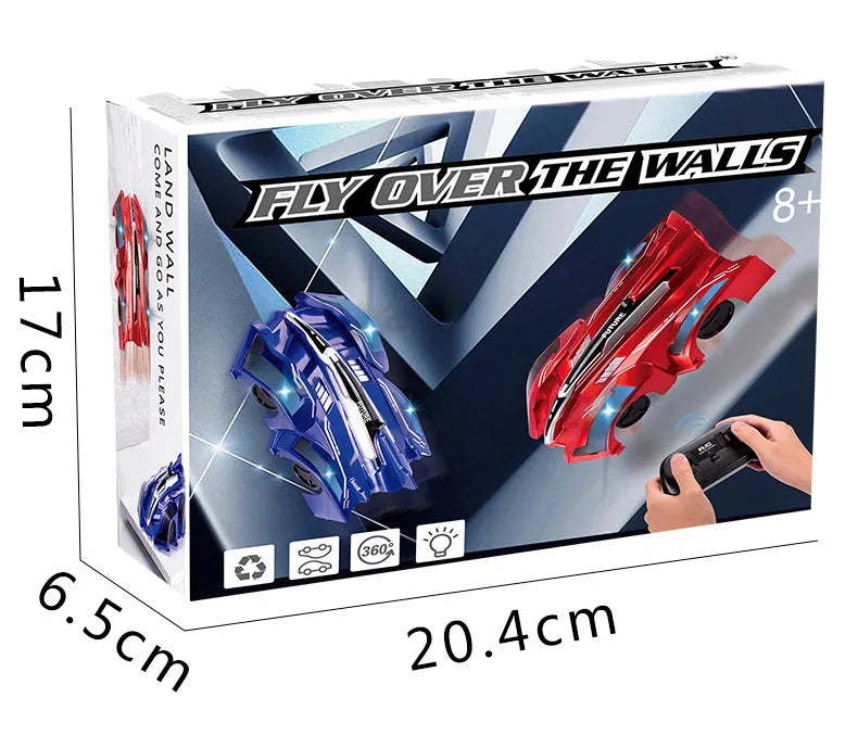 Laser Tracking Wall Climbing RC Car: Anti-Gravity Stunts, 360-Degree Rolling, Remote-Controlled Fun!