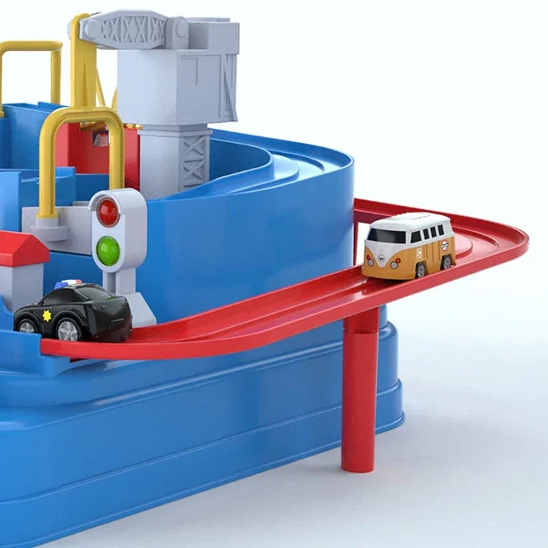 Interactive Racing Rail Car Model: Brain-Challenging Educational Toy for Kids, Track Adventure Game for Boys