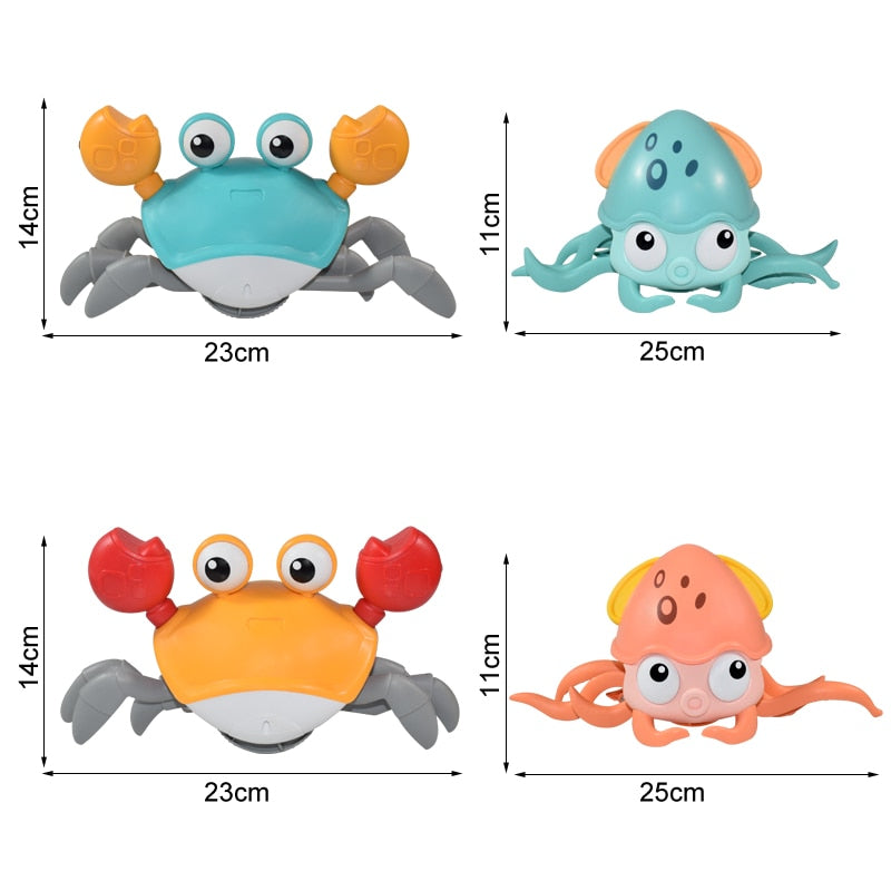 Crawling Crab Baby Toy: Interactive Fun with Lights, Music, and Obstacle Avoidance Sensors for Toddlers