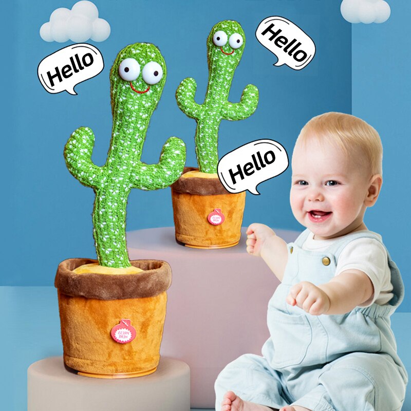 The Dancing Cactus Repeat Talking Toy with Wriggle, Sing, and Recording Capabilities