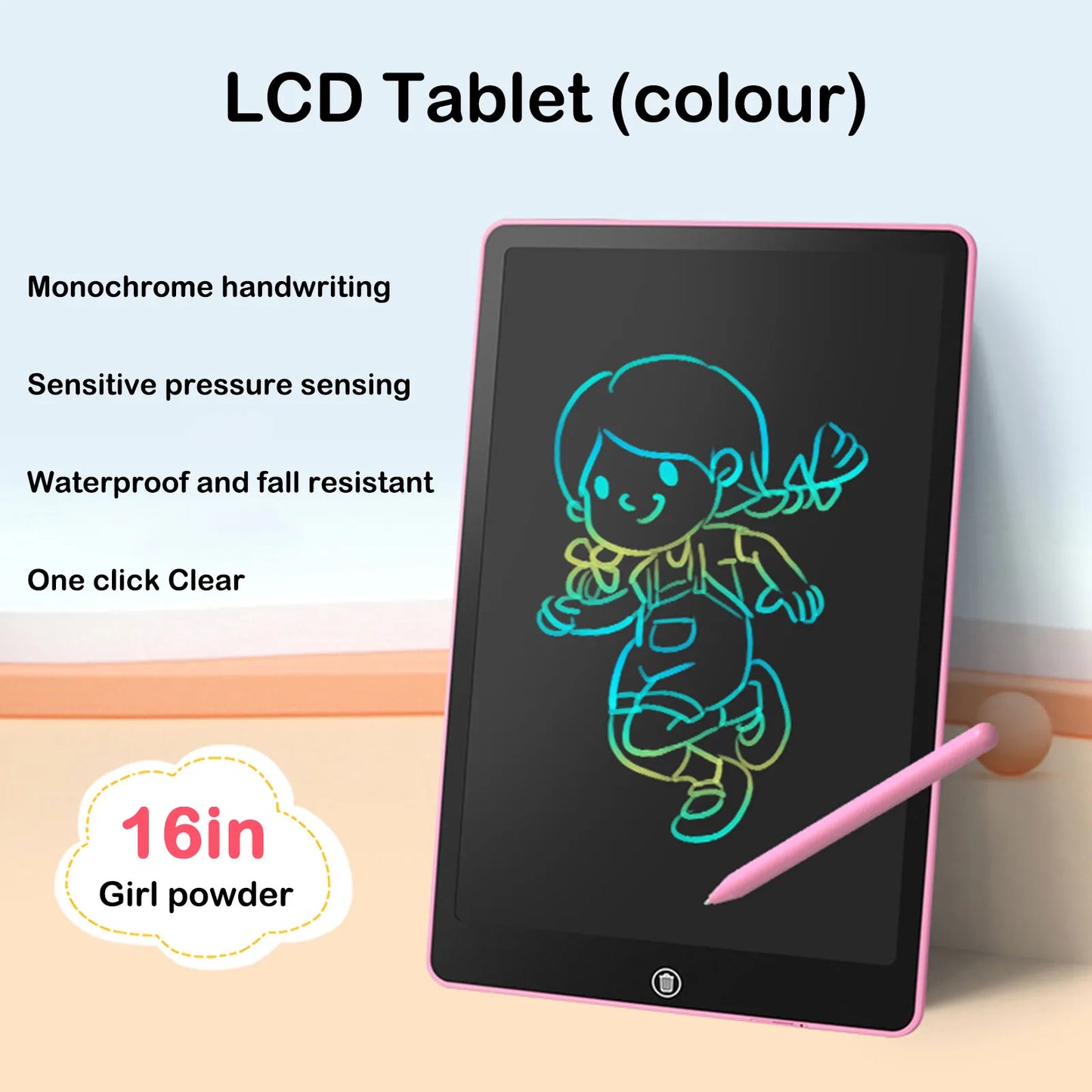 LCD Drawing Board - Creative Writing Tablet for Kids, Art and Magic Blackboard - Available in 8.5, 10, 12, and 16 Inches