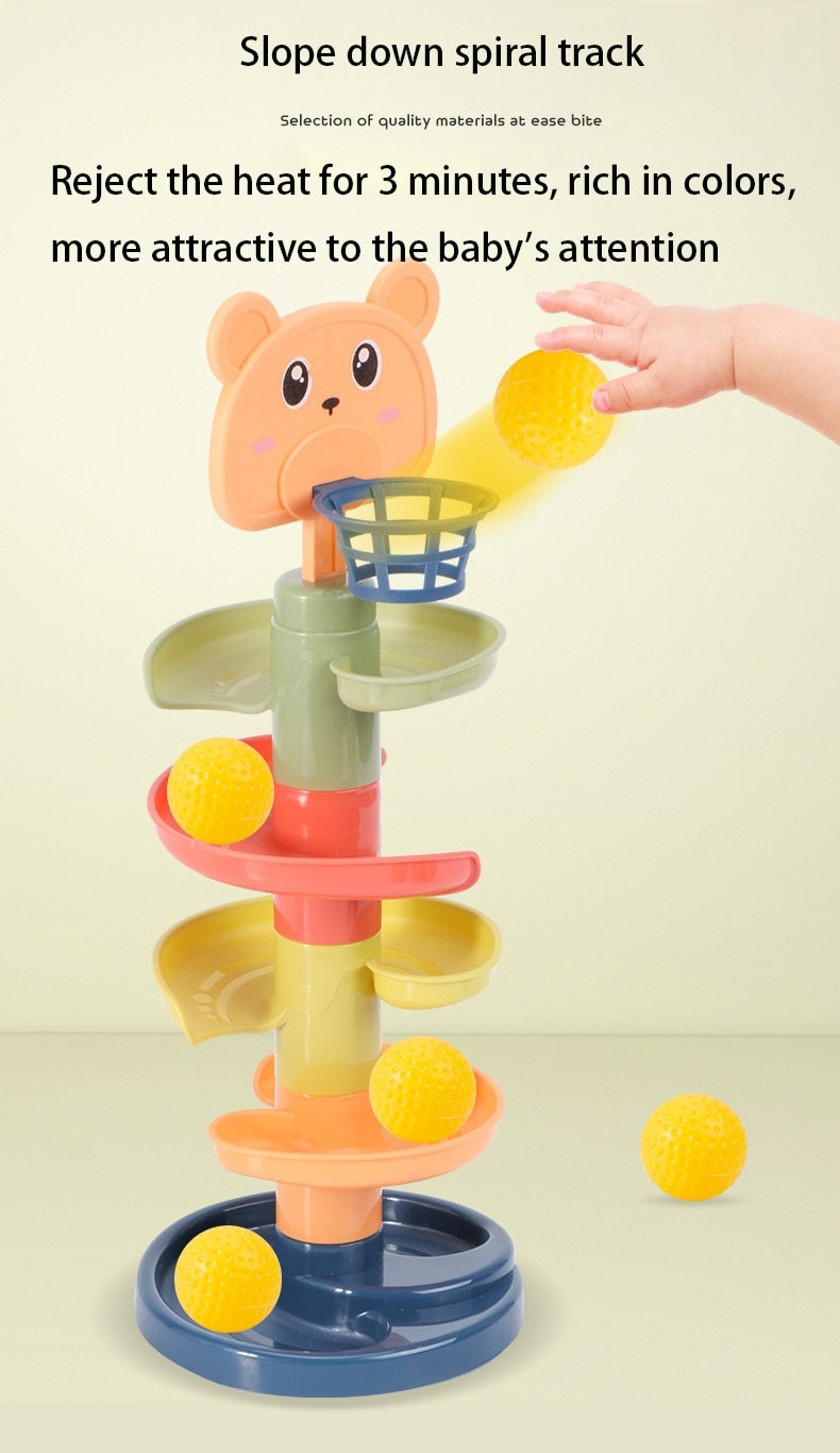 Rolling Ball Tower: Montessori Educational Game for Babies