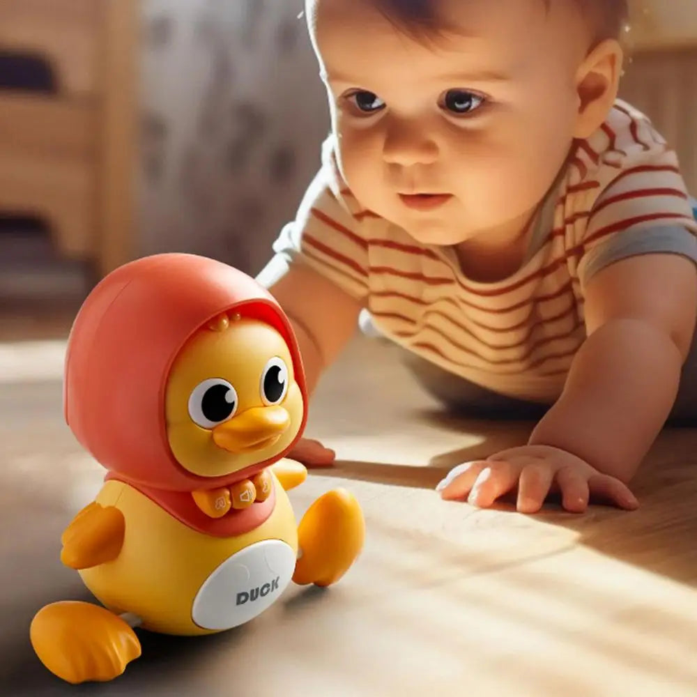 Electronic Musical Duck Toy: Magnetic Swinging, Walking, Crawling - Adorable Baby Toy