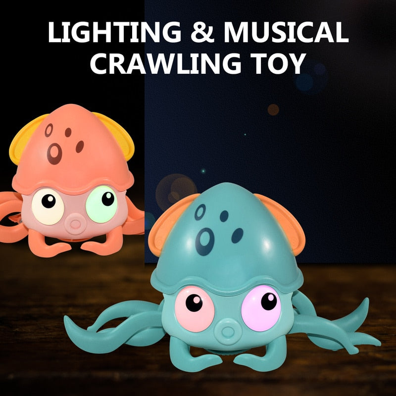 Crawling Crab Baby Toy: Interactive Fun with Lights, Music, and Obstacle Avoidance Sensors for Toddlers