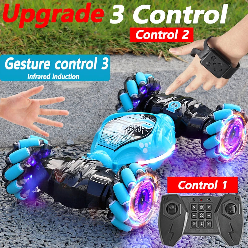 Stunt RC Car with LED Lights and Gesture-Based Radio Control – Exciting Electronic Toy for Kids!