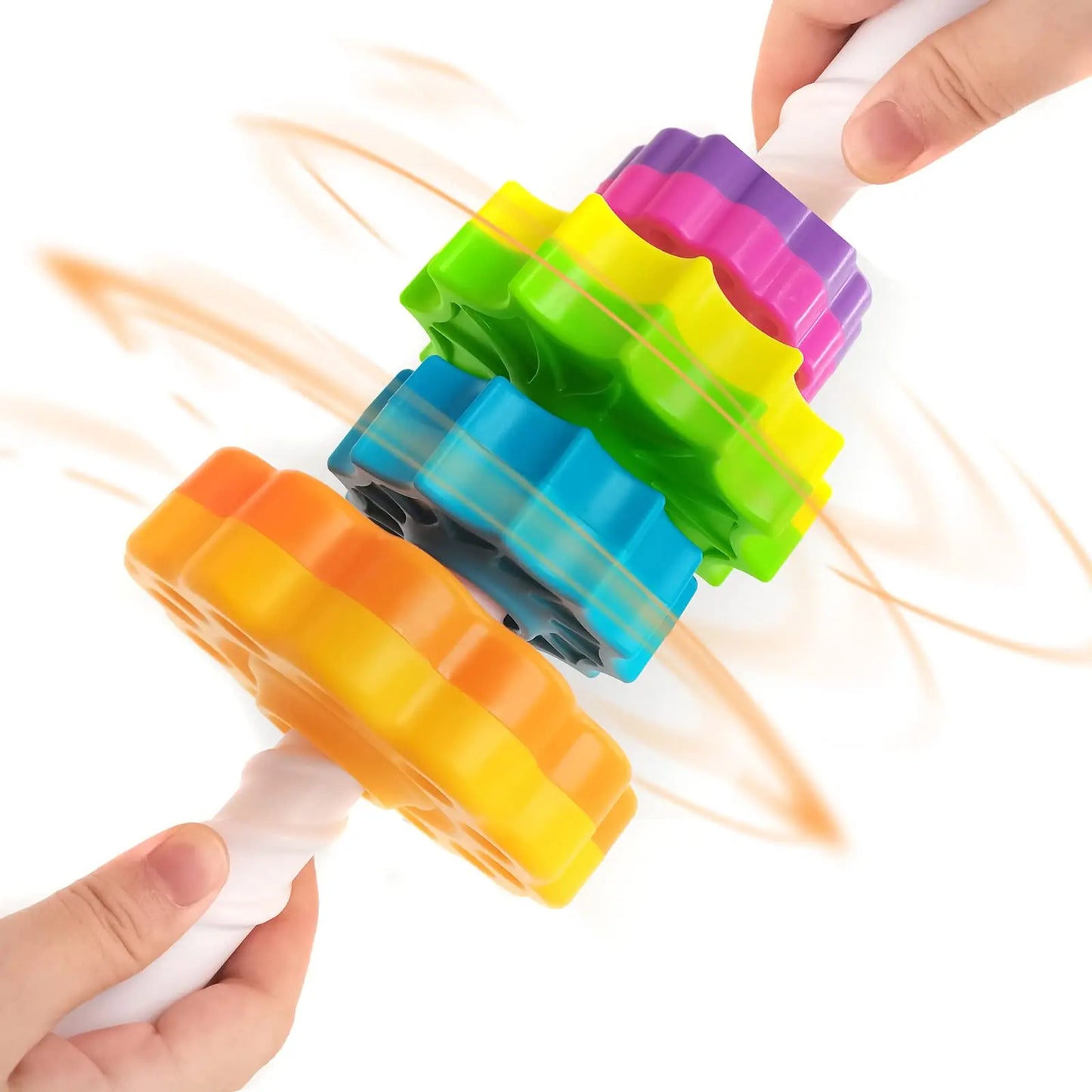 Stacking and Spinning Rainbow Gear Tower: Montessori Educational Toy for Toddlers (1-3 Years) - Enhancing Motor Skills and Sensory Development