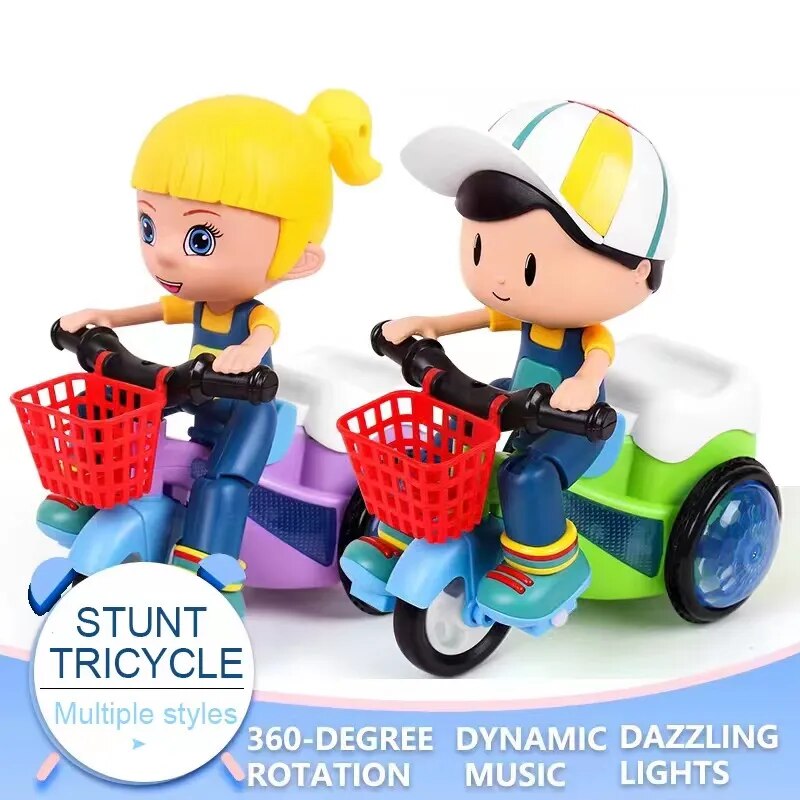 Dynamic Spin and Dance: LED Stunt Tricycle Robot - The Ultimate Kids' Gift!