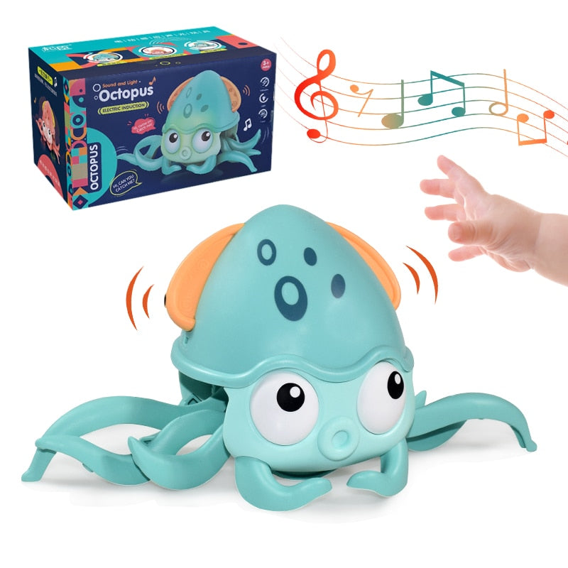 Crawling Crab Baby Toy: Interactive Fun with Lights, Music, and Obstacle Avoidance Sensors for Toddlers