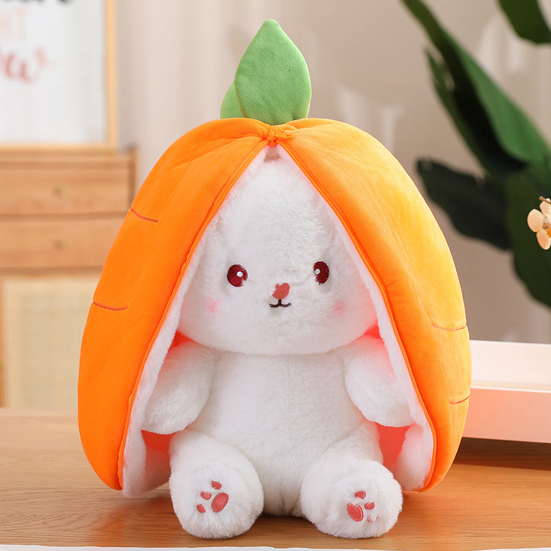 Magic Metamorphosis: 18/25 cm Rabbit Plush Toy Transforms into Strawberry and Carrot Hideout