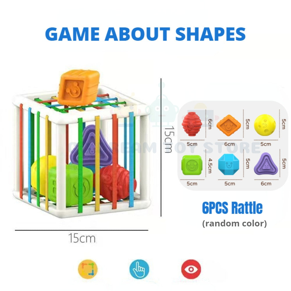 Vibrant Shapes: Montessori Color Block Sorting Game for Engaging Baby's Educational Exploration