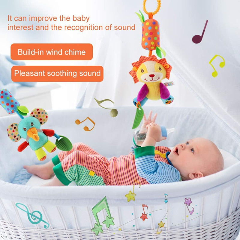 Educational Hanging Rattles for Newborns in Their Soft Crib Wonderland