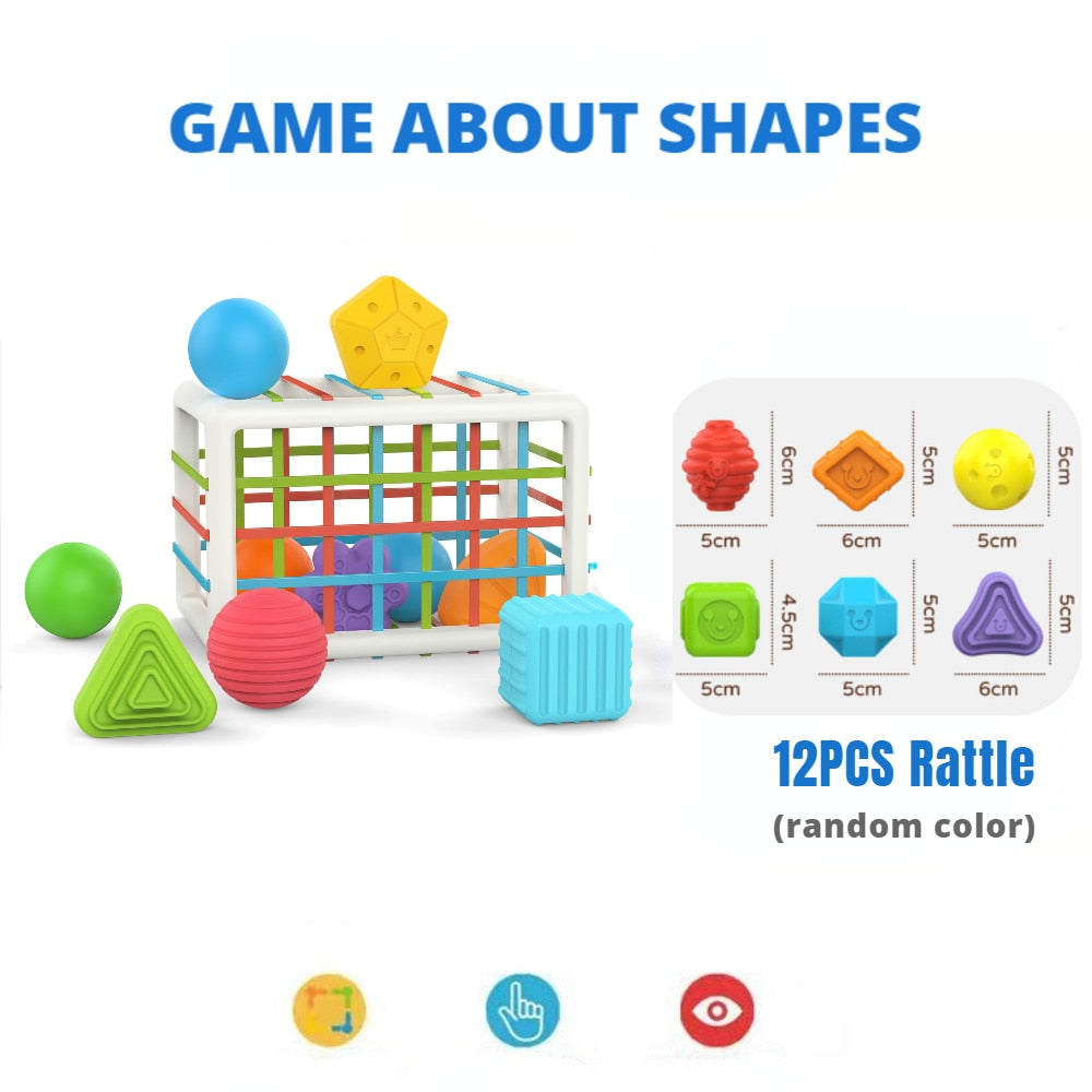 Vibrant Shapes: Montessori Color Block Sorting Game for Engaging Baby's Educational Exploration