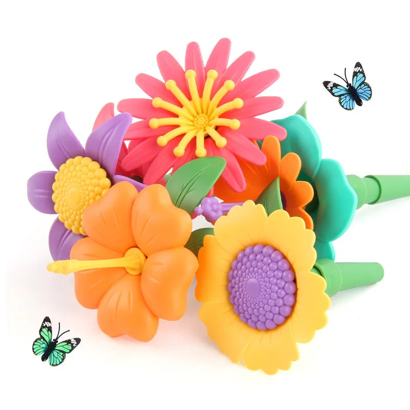 54-224pcs  Flower Garden Building Block Set: Creative DIY Construction Toy, STEM Creative Educational Toy