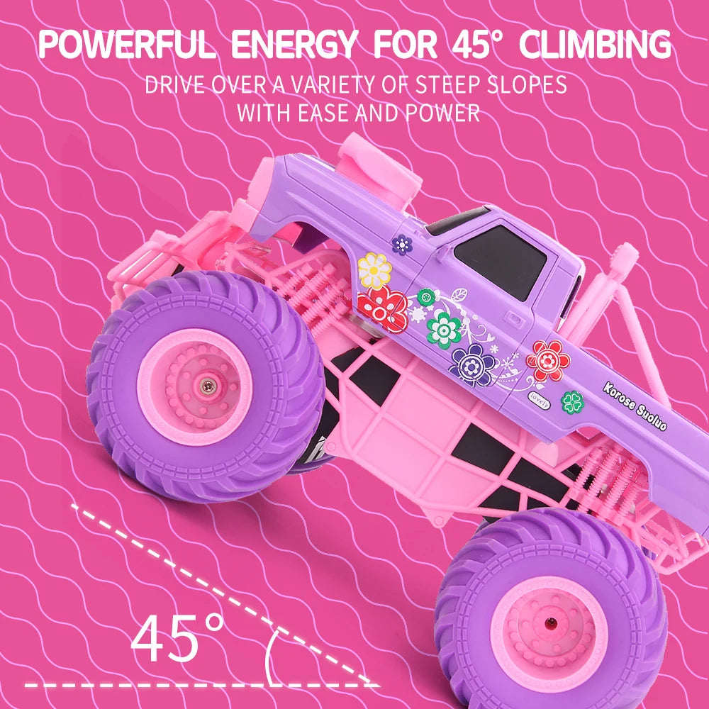 Purple RC Off-Road Drifting Car: High-Speed Electric Drive with Big Wheels, Perfect for Girls!