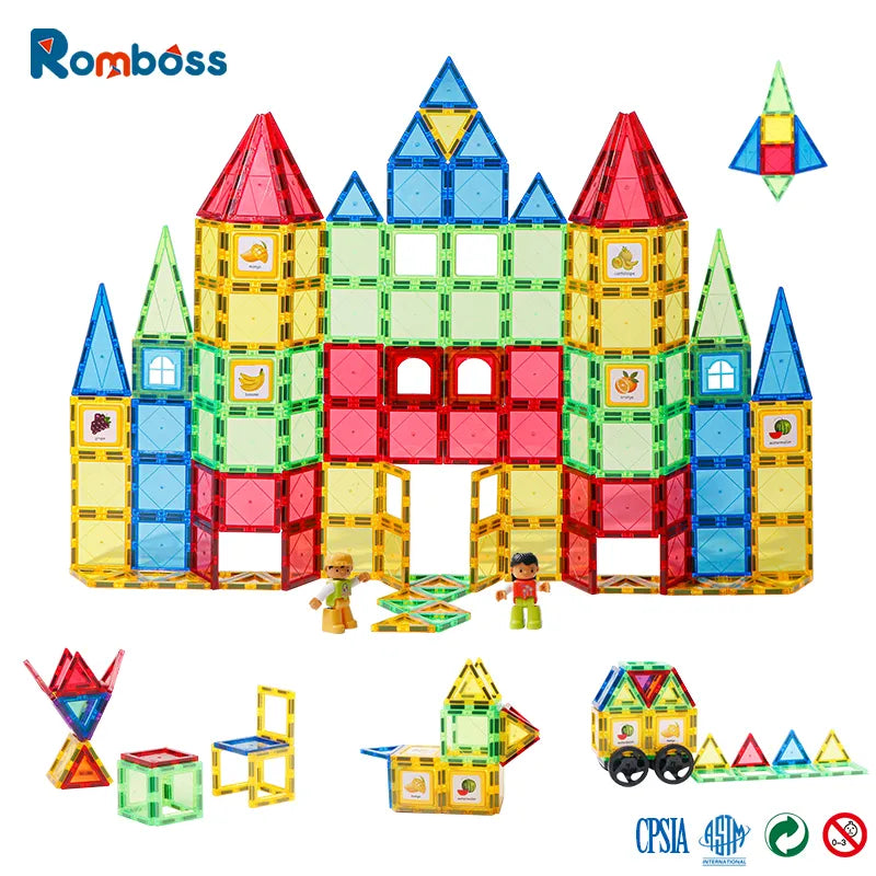 Magnetic Masterpiece: Crafting with Magnet Building Tiles and Clear Magnetic 3D Blocks Construction Set