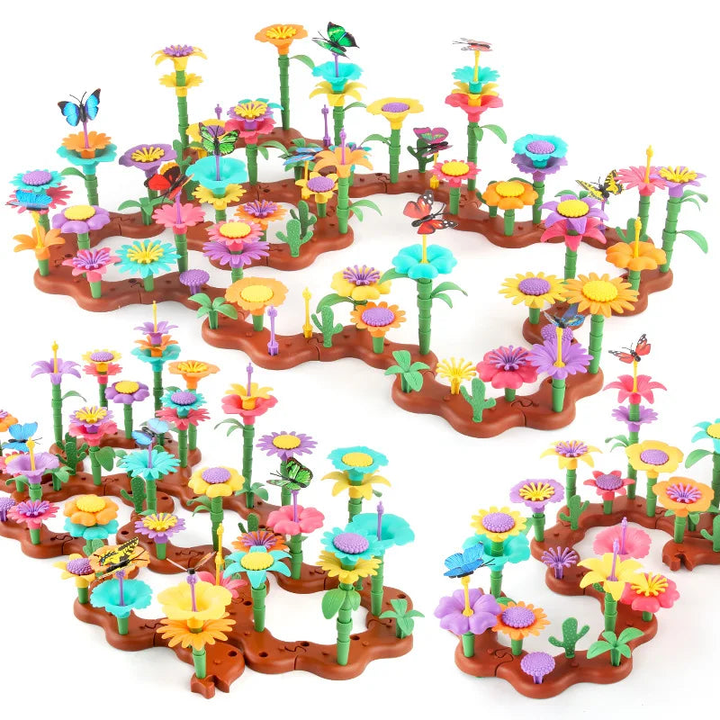 54-224pcs  Flower Garden Building Block Set: Creative DIY Construction Toy, STEM Creative Educational Toy