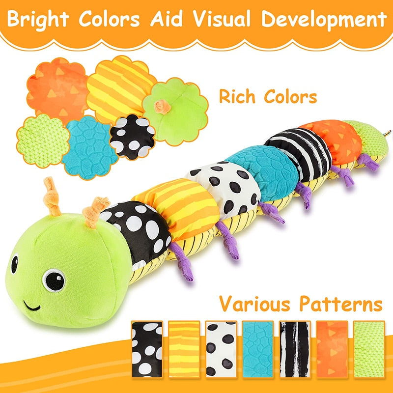 Sensory Delight: Musical Caterpillar Worm Plush Toy for Babies - A Perfect Interactive and Educational Gift!