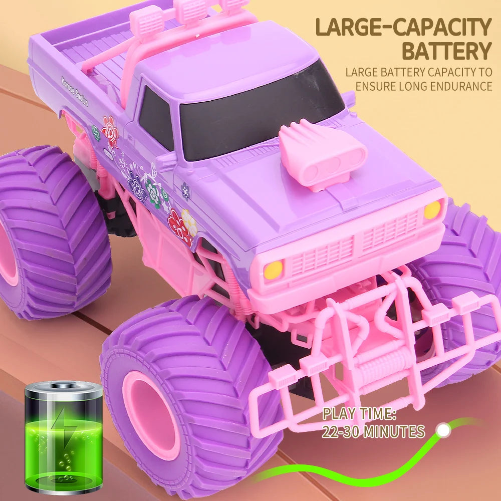 Purple RC Off-Road Drifting Car: High-Speed Electric Drive with Big Wheels, Perfect for Girls!