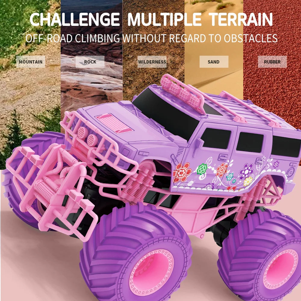 Purple RC Off-Road Drifting Car: High-Speed Electric Drive with Big Wheels, Perfect for Girls!