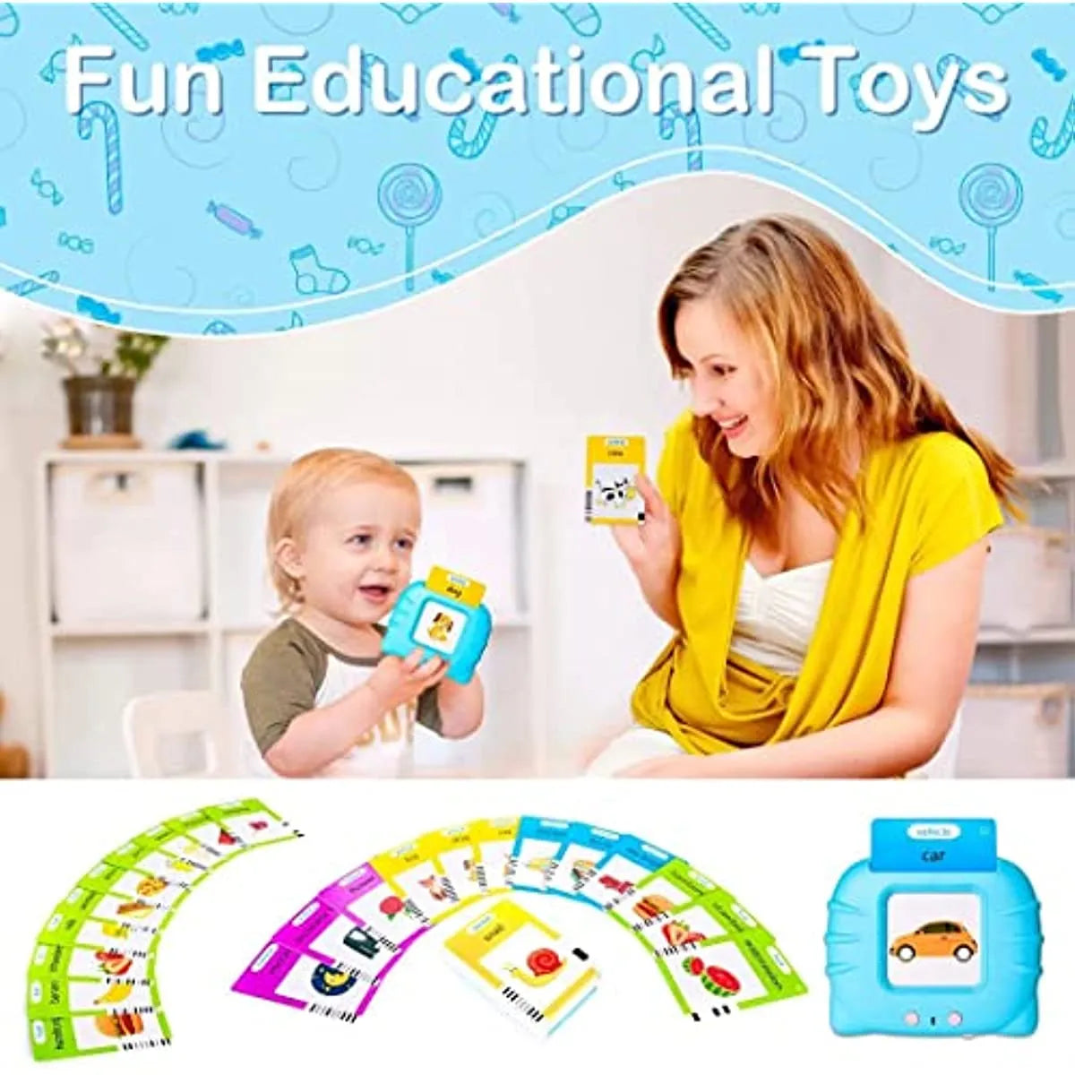 Interactive Learning Machine: Early Educational Toys for Baby Boys and Girls - Preschool Reading, 224 Sight Words Flash Cards, English Language Electronic Book