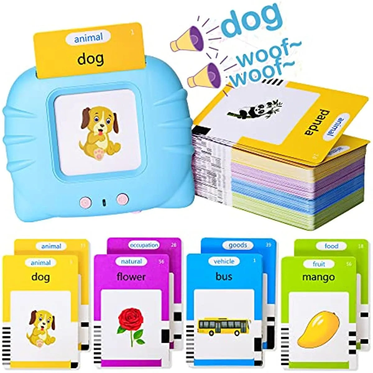 Interactive Learning Machine: Early Educational Toys for Baby Boys and Girls - Preschool Reading, 224 Sight Words Flash Cards, English Language Electronic Book