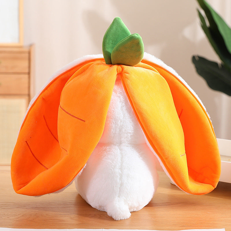 Magic Metamorphosis: 18/25 cm Rabbit Plush Toy Transforms into Strawberry and Carrot Hideout