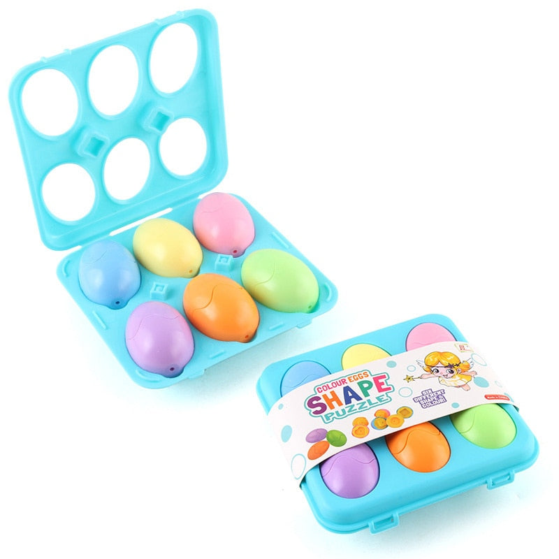 Eggcellent Learning Adventure: 12 Matching Eggs Montessori Sensory Baby Toy Set for Easter Fun and Educational Exploration of Colors, Shapes, and Sorting!