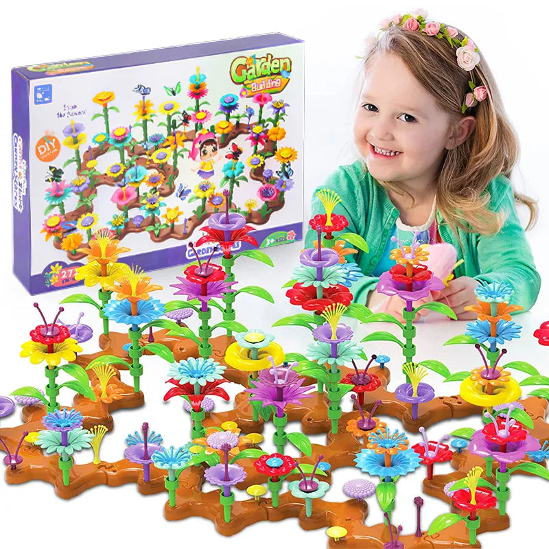 54-224pcs  Flower Garden Building Block Set: Creative DIY Construction Toy, STEM Creative Educational Toy