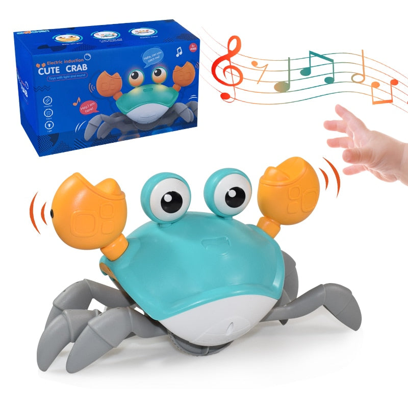 Crawling Crab Baby Toy: Interactive Fun with Lights, Music, and Obstacle Avoidance Sensors for Toddlers