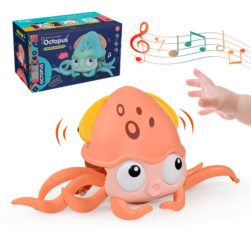 Crawling Crab Baby Toy: Interactive Fun with Lights, Music, and Obstacle Avoidance Sensors for Toddlers