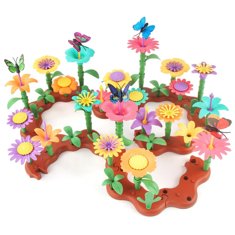 54-224pcs  Flower Garden Building Block Set: Creative DIY Construction Toy, STEM Creative Educational Toy