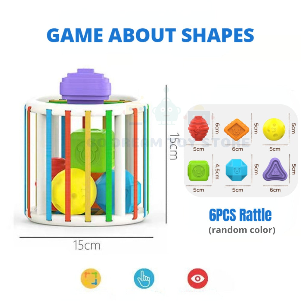 Vibrant Shapes: Montessori Color Block Sorting Game for Engaging Baby's Educational Exploration